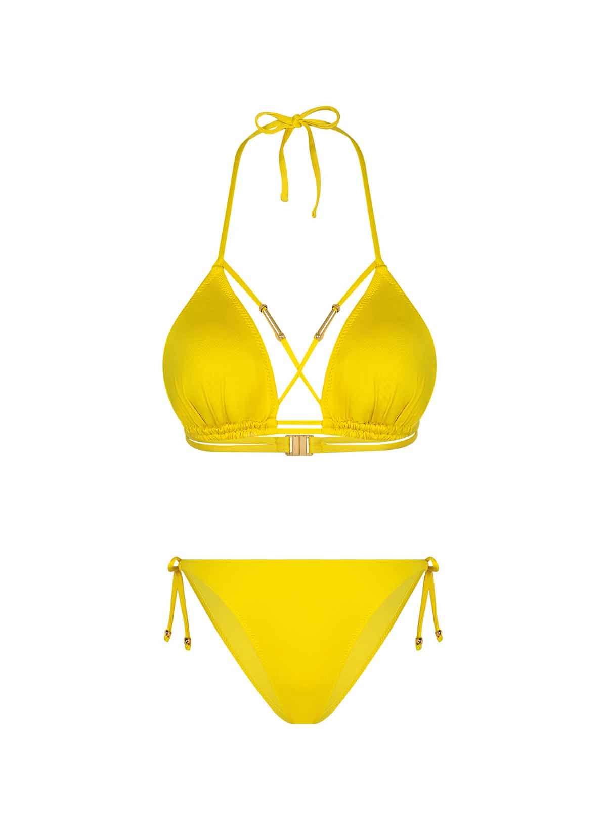 Reid Biyeli Üçgen Sarı Bikini Takımı