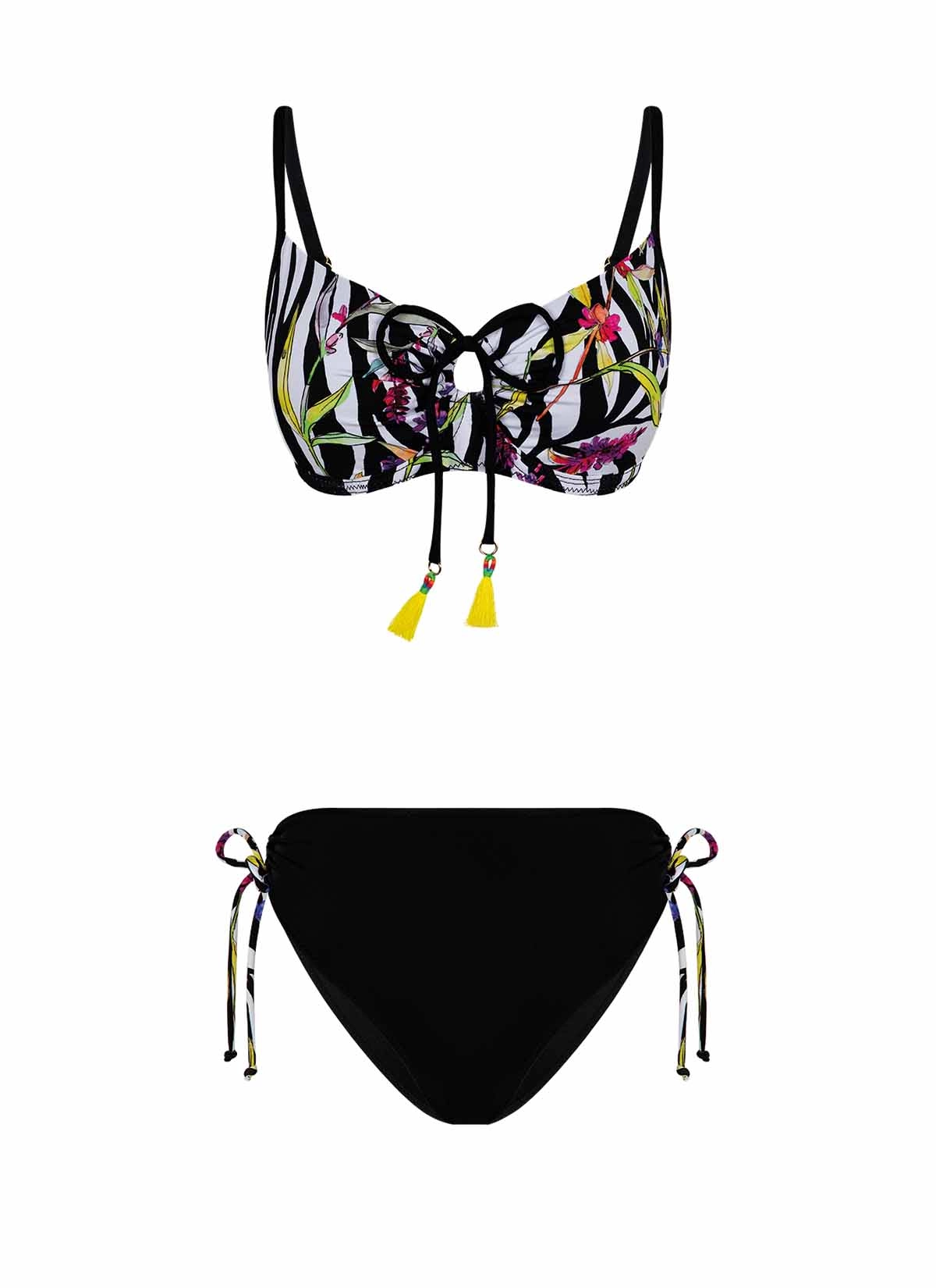 Trent Renkli Çiçek Desenli Bikini Takımı
