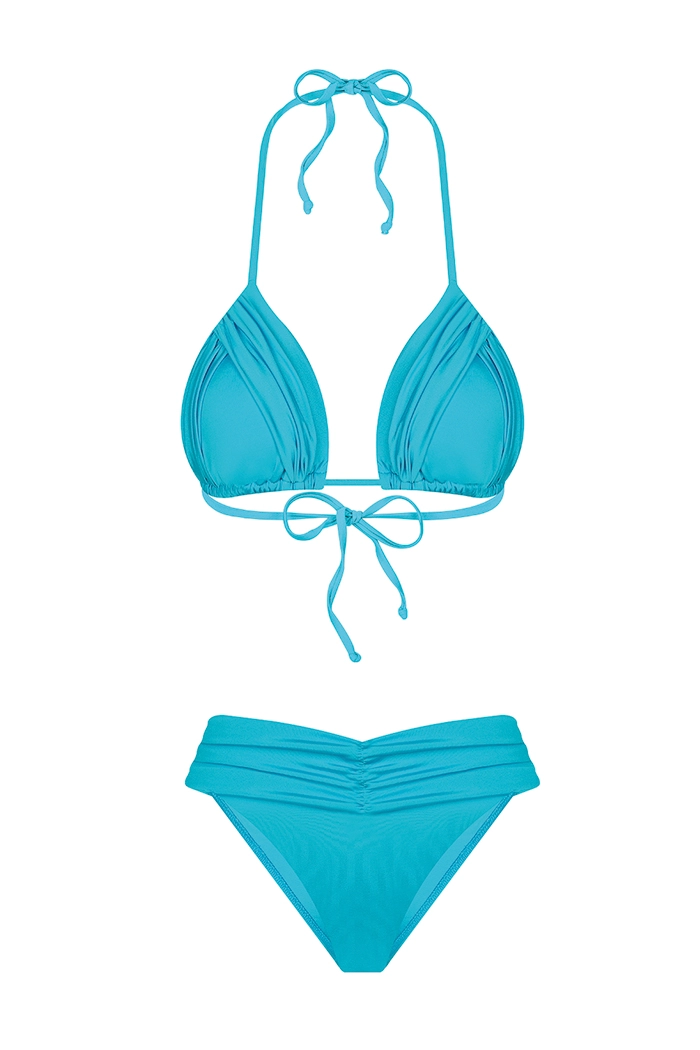 Rory Drapeli Üçgen Açık Mavi Bikini Takımı
