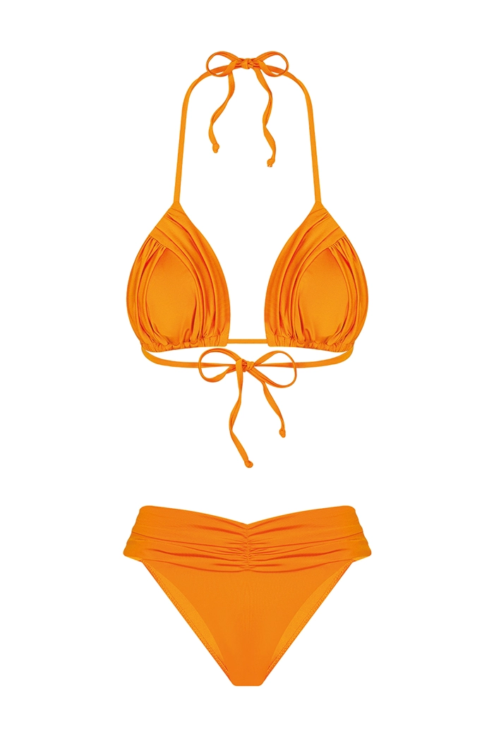 Rory Drapeli Üçgen Turuncu Bikini Takımı