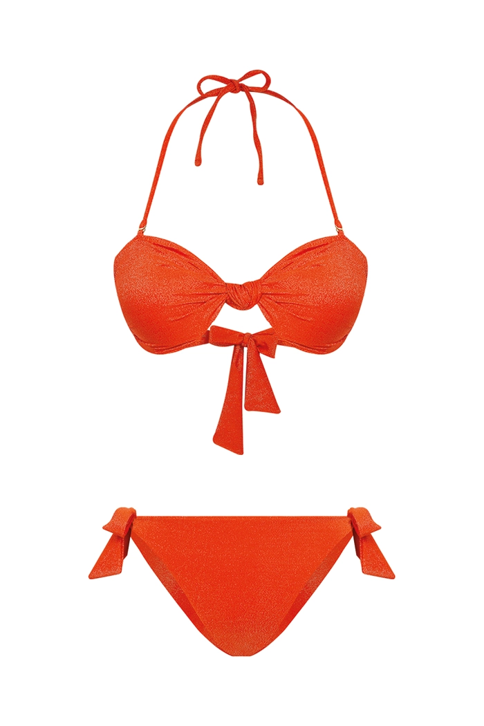 Margaret Parlak Kumaş Turuncu Bikini Takımı