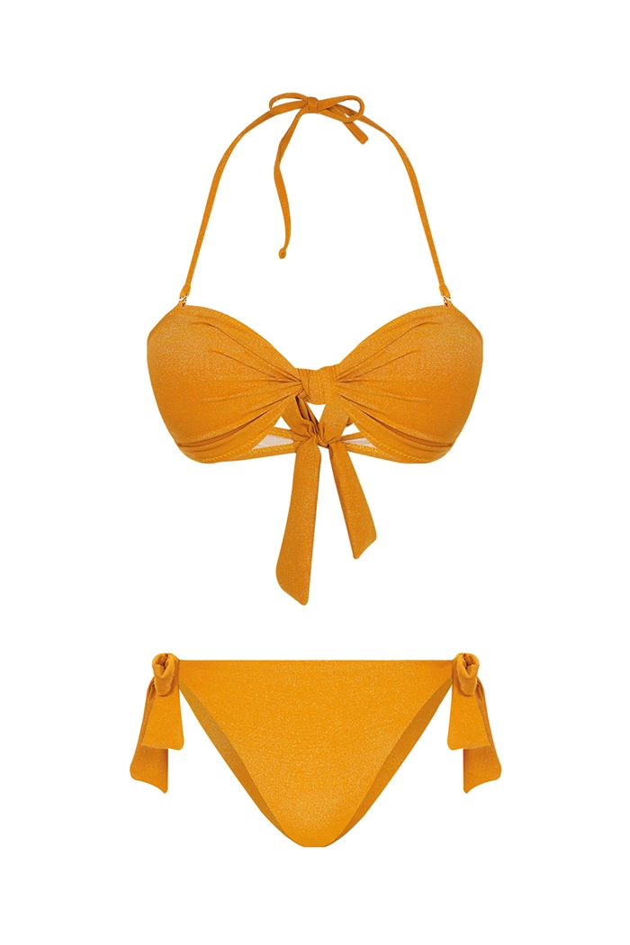 Margaret Parlak Kumaş Sarı Bikini Takımı