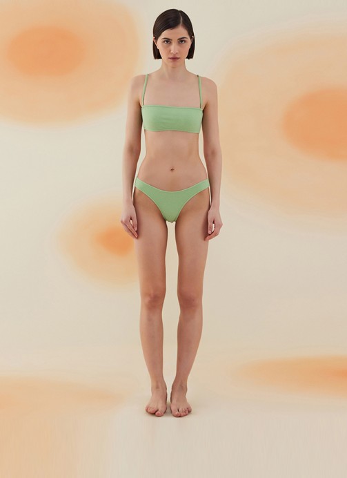 YUCCA PISTACHIO GREEN TERRY ASKILI ATLET BİKİNİ TAKIMI