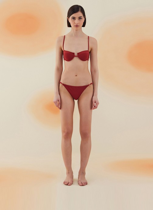 ACACIA BURGUNDY TERRY KAPLI BALENLİ BİKİNİ TAKIMI