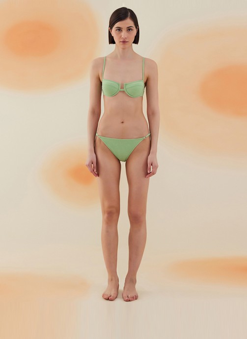ACACIA PISTACHIO GREEN TERRY KAPLI BALENLİ BİKİNİ TAKIMI
