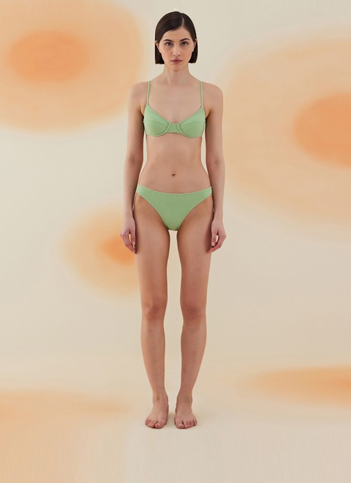 CREOSOTE PISTACHIO GREEN TERRY BALENLİ BİKİNİ TAKIMI