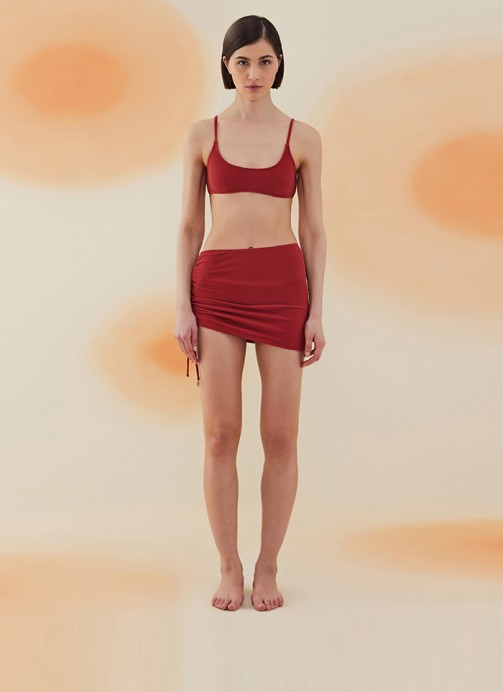 POPPY BURGUNDY TERRY PAREO ETEK