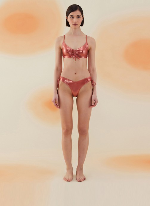 FREESIA SHINY TERRACOTA RED BÜZGÜLÜ BİKİNİ TAKIMI
