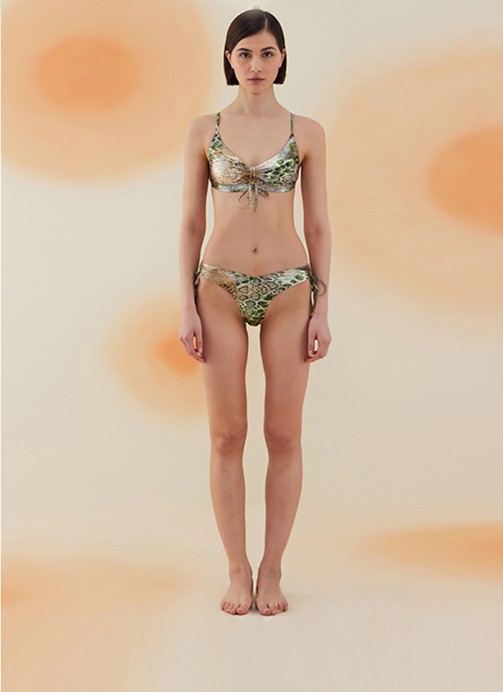 SONORAN PHANTOM SNAKE PATTERN ÖNÜ BÜZGÜLÜ BİKİNİ TAKIMI