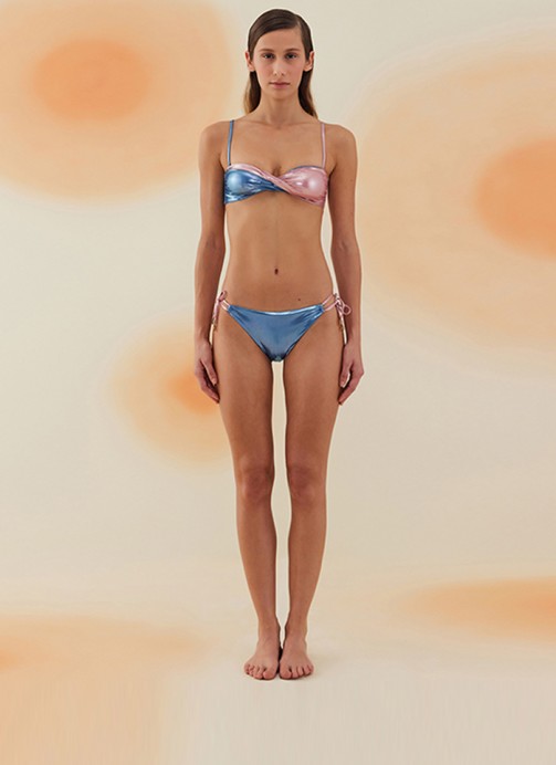 BAJA SHINY SAPPHIRE BLUE AND MISTY ROSE ÇİFT RENK DÖNMELİ BİKİNİ TAKIMI