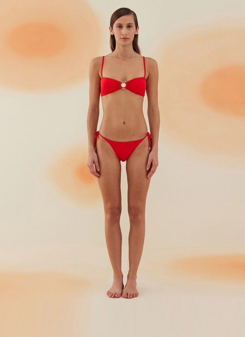 KATPANA SCARLET RED ASKILI STRAPLEZ BİKİNİ TAKIMI