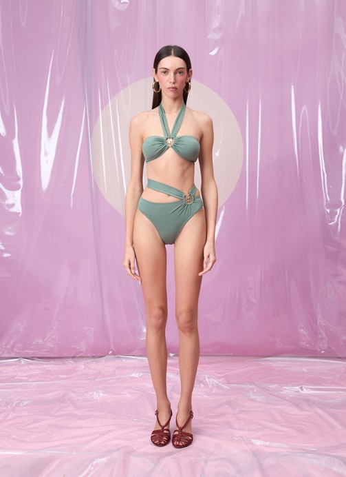 AMADA SAGE GÜNEŞ AKSESUARLI BALENLİ BOYUNDAN BAĞLAMALI BİKİNİ TAKIMI