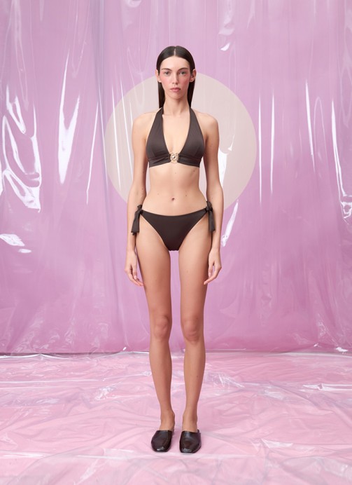 CORALINA ESPRESSO GÜNEŞ AKSESUARLI ÜÇGEN BOYUNDAN BAĞLAMALI BİKİNİ TAKIMI