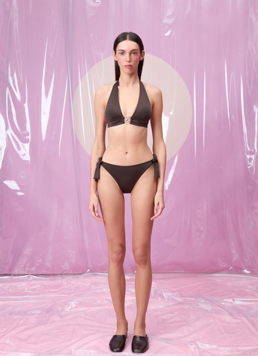 CORALINA ESPRESSO GÜNEŞ AKSESUARLI ÜÇGEN BOYUNDAN BAĞLAMALI BİKİNİ TAKIMI