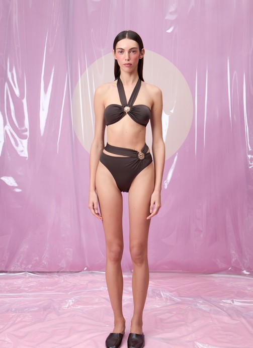 AMADA ESPRESSO GÜNEŞ AKSESUARLI BALENLİ BOYUNDAN BAĞLAMALI BİKİNİ TAKIMI