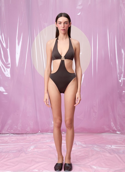 MARINA ESPRESSO GÜNEŞ AKSESUARLI ÜÇGEN BOYUNDAN BAĞLAMALI MAYO