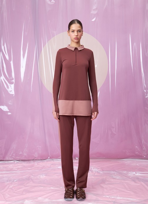 EVITA ROSEWOOD POLO YAKA UZUN TESETTÜR TAKIM MAYO