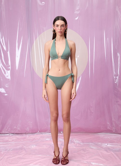 CORALINA SAGE GÜNEŞ AKSESUARLI ÜÇGEN BOYUNDAN BAĞLAMALI BİKİNİ TAKIMI