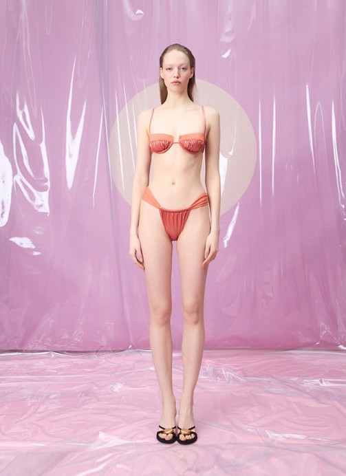 BRAVURA BURNT ORANGE DRAPELI CIFT RENK BALENLI BIKINI TAKIMI