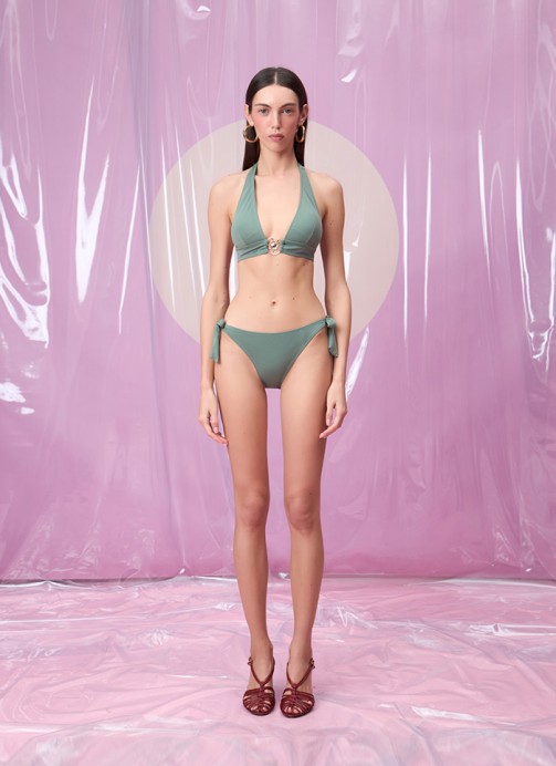 CORALINA SAGE GÜNEŞ AKSESUARLI ÜÇGEN BOYUNDAN BAĞLAMALI BİKİNİ TAKIMI