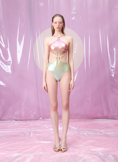 ESPERANZA ZEST DEGRADE HALKA AKSESUARLI ASIMETRIK PENCERELI MAYO