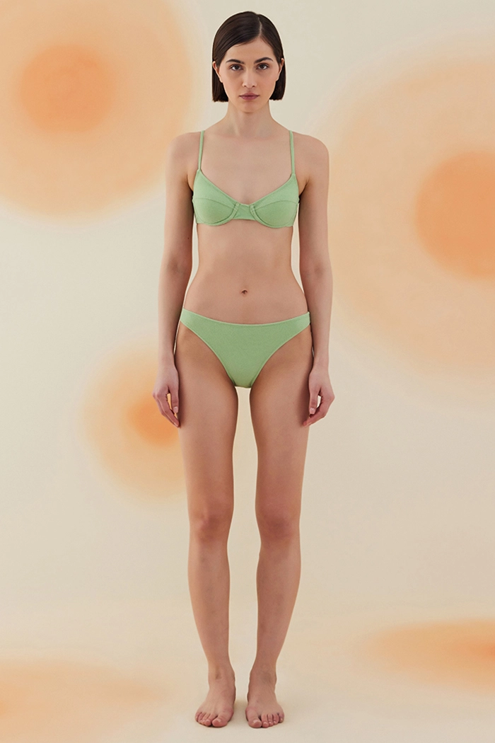 Creosote Pistachio Green Terry Balenli Bikini Takımı