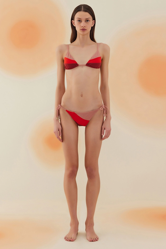 Saguaro Burgundy Terry Üçgen Bikini Takımı