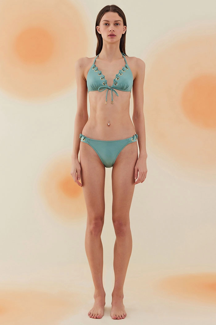 Aeolian Mint Green Kuşgözlü Üçgen Bikini Takımı