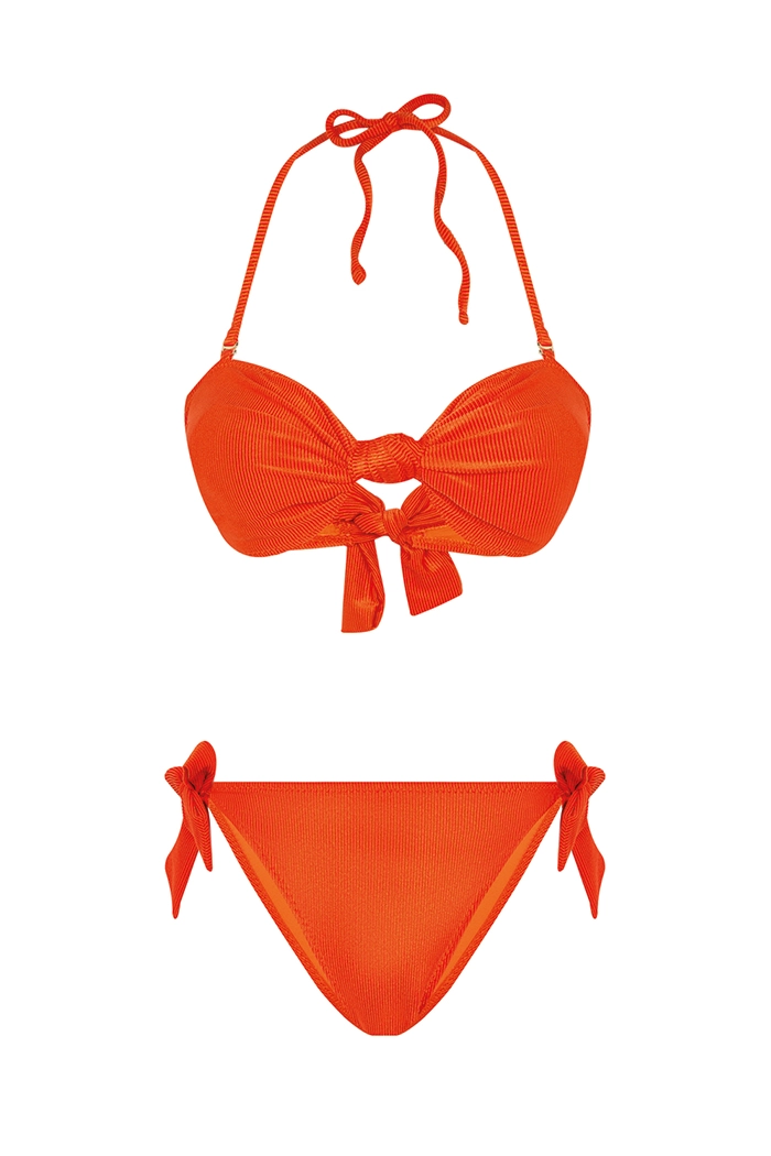 Hadley Düğüm Detaylı Turuncu Bikini Takımı