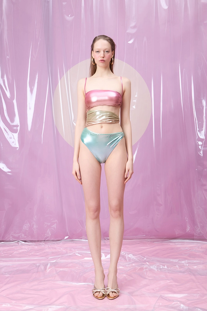 STELLARIS ZEST DEGRADE HALKA AKSESUARLI PENCERELİ STRAPLEZ MAYO