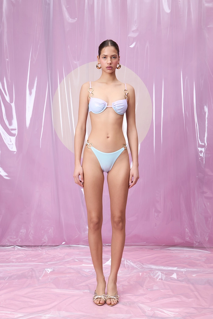 ELYSSA CANDY PINK DEGRADE HALKA AKSESUARLI BALENLI BIKINI TAKIMI