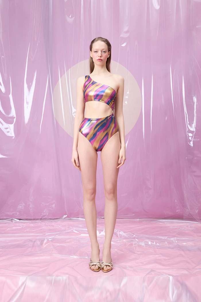 NEBULORA BLUSHROSE HALKA AKSESUARLI TEK OMUZ MAYO